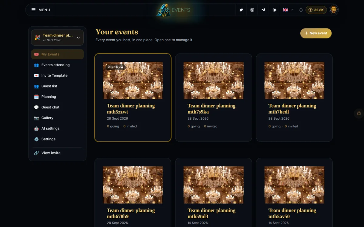 Events storefront