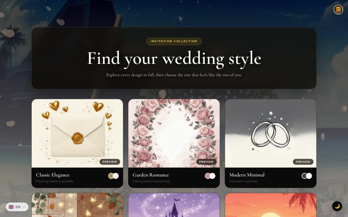 Weddings storefront